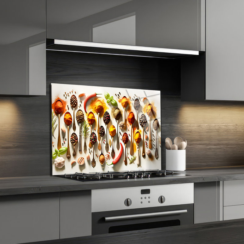 Carrelage dosseret en verre trempé Flavour Palette - Décoration murale de cuisine, H 12 po x l 17 po