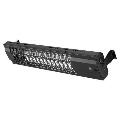 Chaufferette électrique à infrarouge de 1500 W pour utilisation à l'extérieur - noir, télécommande, panneau de commande et interrupteur latéral, fabrication en acier durable, installation simple, chauffage constant pour les patios, les cours et les