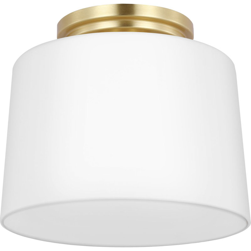 Howardwick Glass Flush Mount Light, Satin Brass