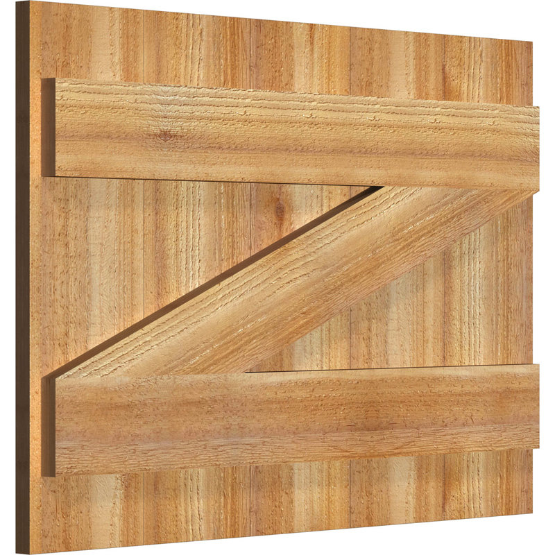 TimberCraft 5 3/8 "planches jointes avec n-lattes avec barre en Z, cèdre rouge de l'Ouest (par paire), 26 7/8 po, 19 po