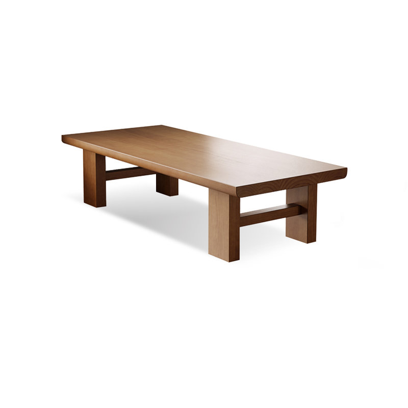 Brown Solid Wood Rectangular Coffee Table, 13.78" H x 47.24" L x 23.62" W