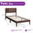 Mid Century Solid Wood Platform Twin Bed Frame With Wood Slat Support, Black Walnut-645595761-645595764