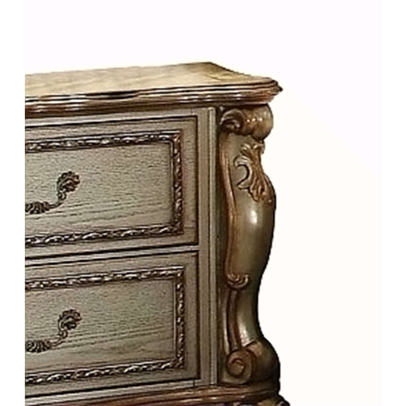 Table de chevet rétro en os, Doré