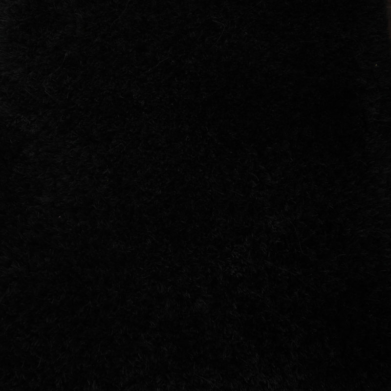 Kenshawn Hand Tufted Shag Polyester Eco-Friendly Area Rugs - Runner, Black Color, Plain Solid Design, High Pile Thick Handmade Anti Skid Area Rugs for Living Room, Bed Room