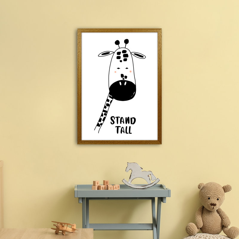 Giraffe by Miniofmine - Print, Brown Framed, 63cm H x 46cm W x 3cm D