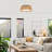 20" 3-light Hand-Woven Rattan Drum Flush Mount
