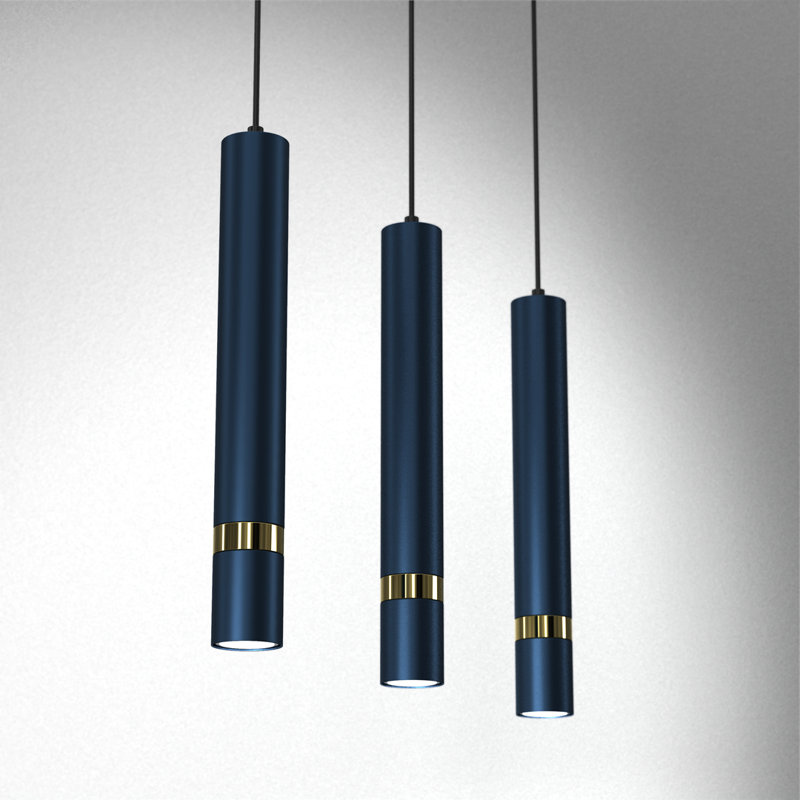 Aaronjacob 3 - Light Pendant, Navy Blue/Gold
