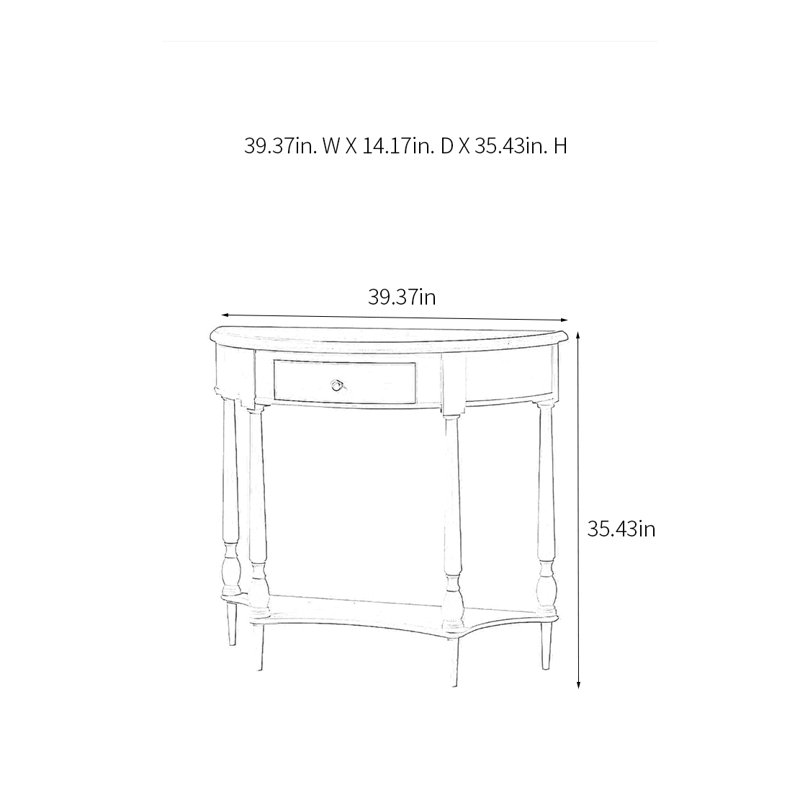 Console en bois massif de style crème