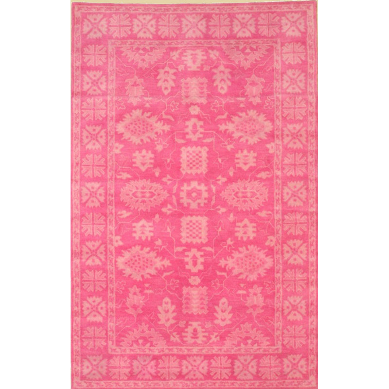 Daaniyal Pink Hand Tufted Wool Area Rug, Rectangle 7'9" x 9'9"