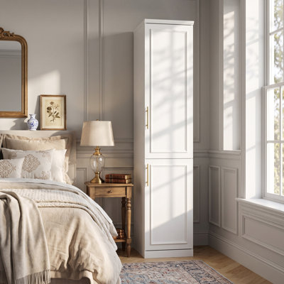 Armoire 2 portes avec tablettes et tringle à vêtements Bayleigh