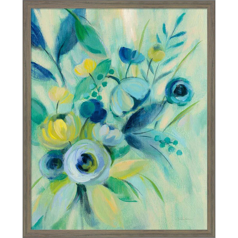 Elegant Blue Floral I & II par Silvia Vassileva - Ensemble de 2 reproductions de cadres photo