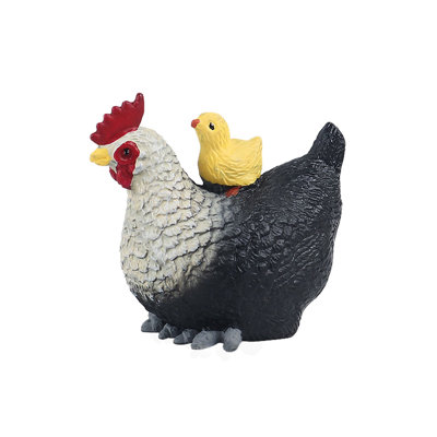 Cute Simulation Poultry Hen Carrying Chick Model Home Decoration Accessories