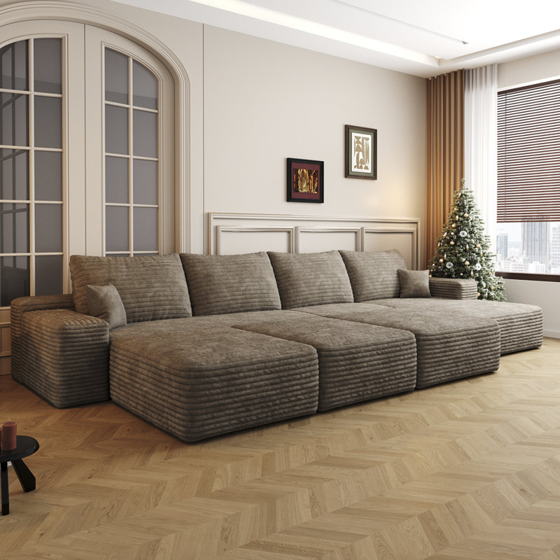 Boneless Modern Cloud Sofa Bed, Left Hand Fancing