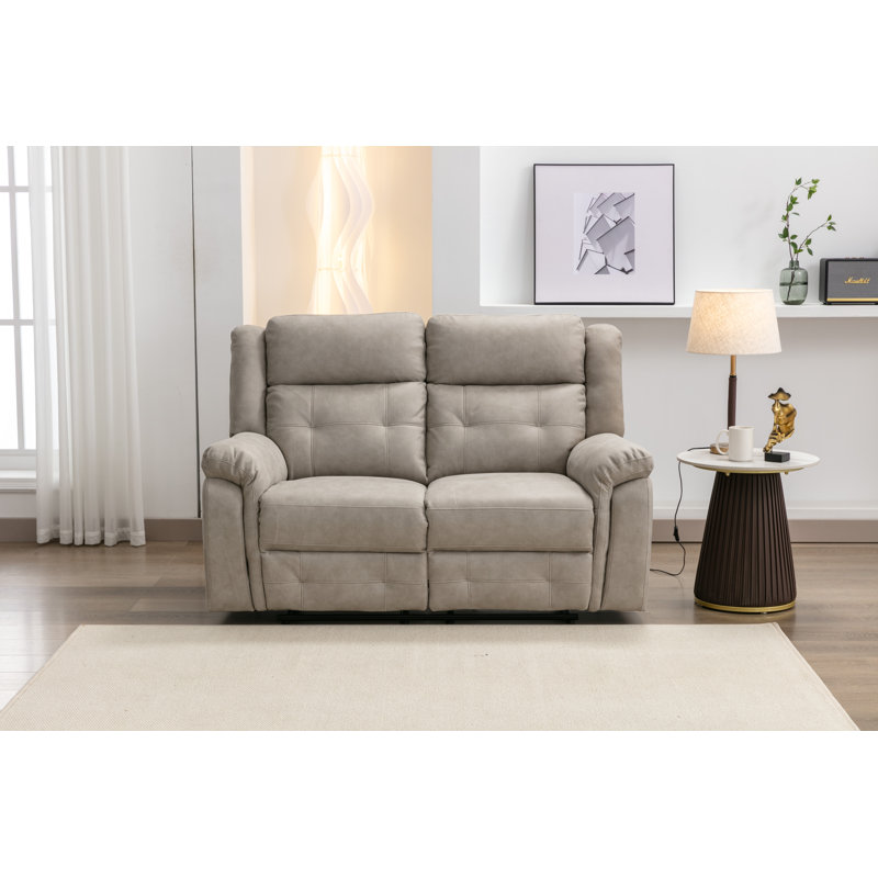 Bonachea 2 Seater Reclining Loveseat, Light Grey