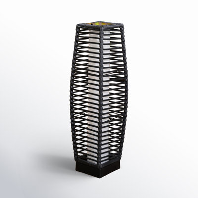 Freida Solar Powered Wicker Floor Lamp