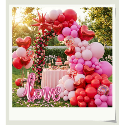 Hikma 153 Latex Balloon Garland Kit (5"/10"/12"/18"), 10M Arch Strip + Glue Dots, Party Photo Backdrop Decor