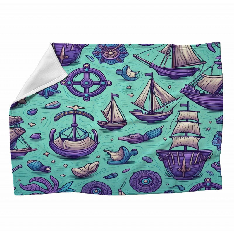 Machine Printed Throw Blanket, 60" L x 50" W
