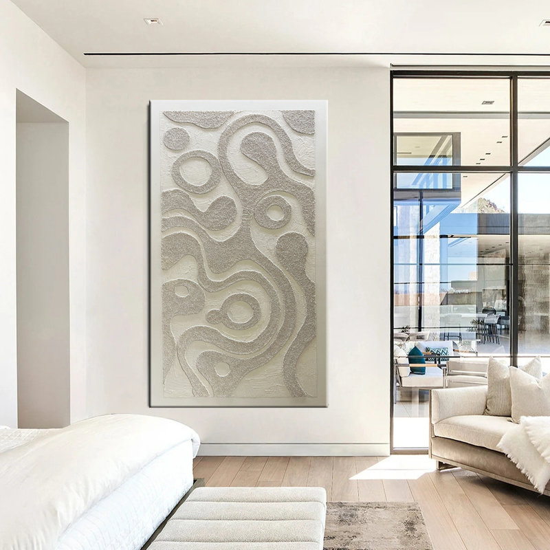 Texture, art mural abstrait sur toile 3D fait à la main, ， Décoration murale moderne pour chambre à coucher