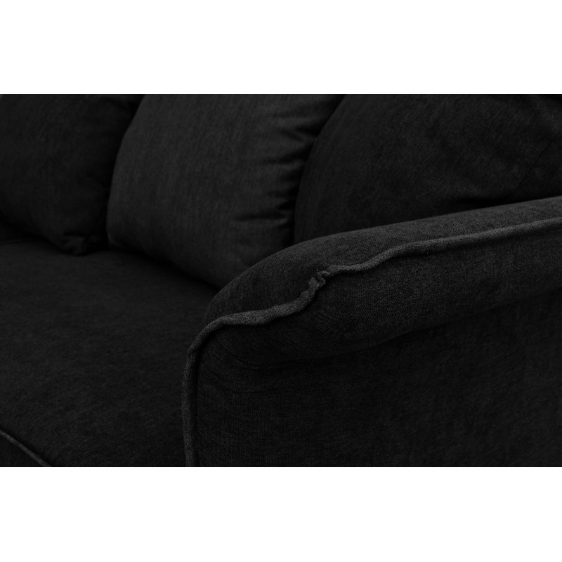 3 Seater Corner Sofa , Chaise lounge left, Black