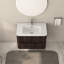 Meuble-lavabo mural de 30 po avec lavabo en céramique blanc, deux tiroirs à fermeture en douceur, noyer foncé, style américain - contreplaqué, tracas - installation pour salle de bain minimaliste intégrée