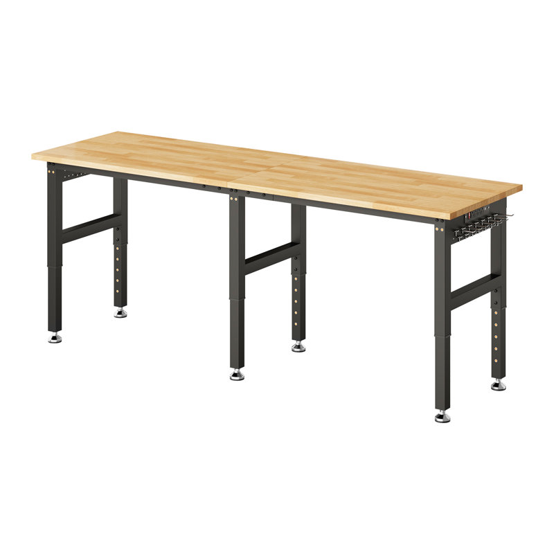  Établi réglable Alok d'une capacité de 6 000 lb avec prise de courant intégrée - Table de travail robuste pour garage, atelier et bureau