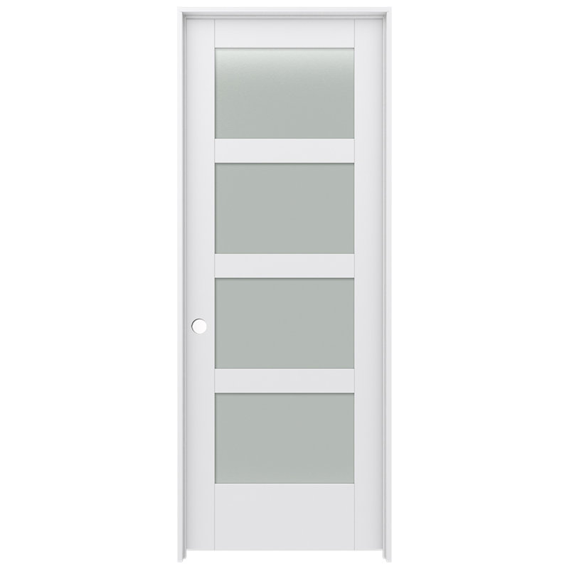 Porte intérieure pré-montée en verre givré MODA 4-Lite, 24 po x 80 po, Gauche