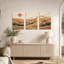 "Earth Tone", grain de bois, paysage désertique, ensemble de 3 toiles-1077320865
