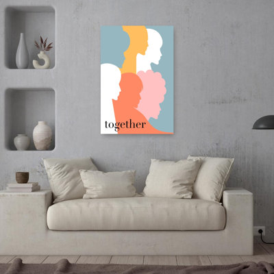 «Diverse profils ensemble», impression murale minimaliste colorée abstraite