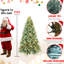 Arbre de Noël de 4 pi avec 150 lumières à DEL blanc chaud, 475 pointes, à charnières et à charnières, avec support d'aspect naturel, métal facile à assembler