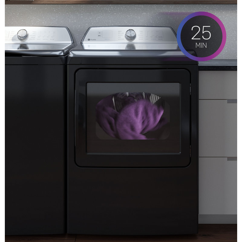 Ge Profile 7.4 Cu. Ft. Capacity Aluminized Alloy Drum Electric Dryer With Sanitize Cycle And Sensor Dry, Gas, Diamond Gray