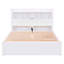 Full Size Storage Enhanced Platform Bed With Pull Out Side Shelves, Twin Size Trundle And Two Convenient Drawers, White