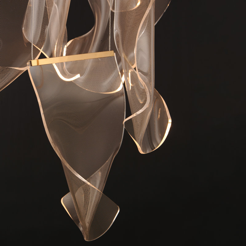 24 - Light LED Cluster Pendant, 6, 3, French Gold