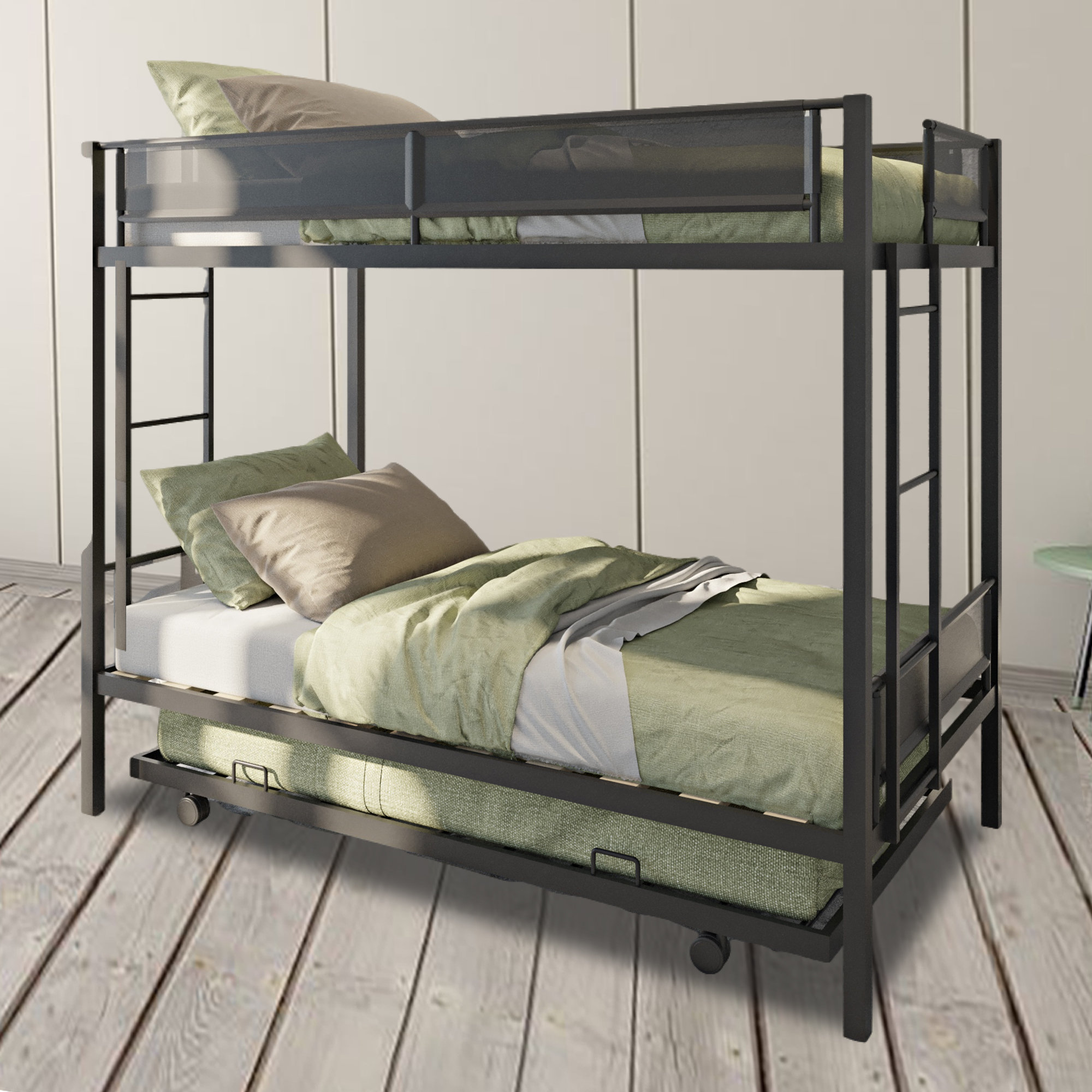 Isabelle & Max™ Adalet Kids Twin Over Twin Bunk Bed with Trundle ...
