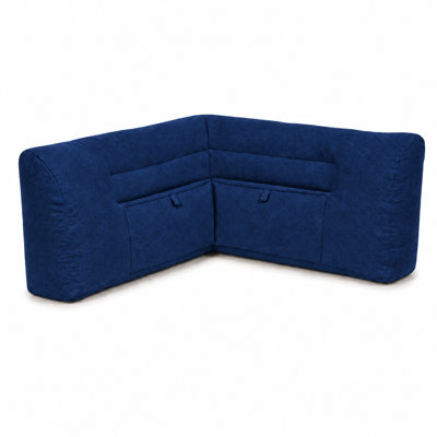L-Shaped Corner Backrest Pillow, 90-Degree Upholstered Reading Support Cushion with Dual Storage Pockets and Mixed Foam Fill for Bed, Sofa, Daybed and Reading Nook,Pillow Only