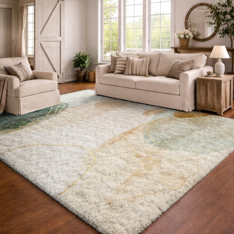 Tapis à poils longs lavable à la machine de qualité supérieure ADS545, Beige, 10' x 14'