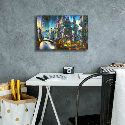  'Sunrise In Capital City' by Pedro Gavidia Canvas Wall Art, 18" x 12"