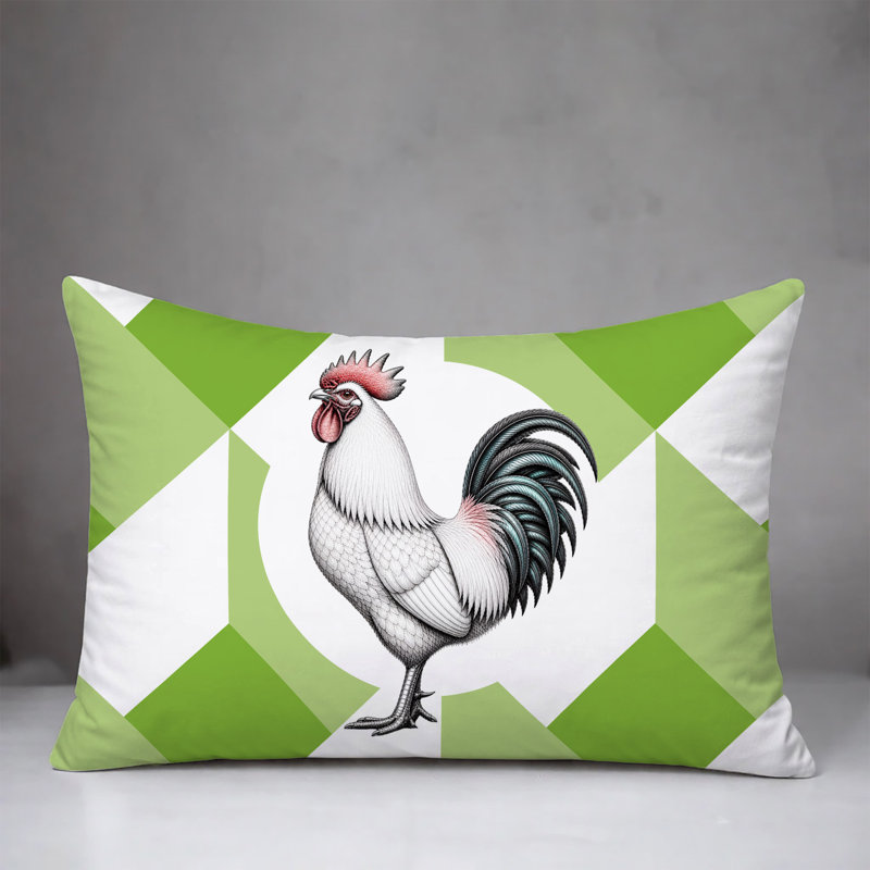 Oreiller réversible intérieur / extérieur Rooster, 25 x 18, Vert printanier