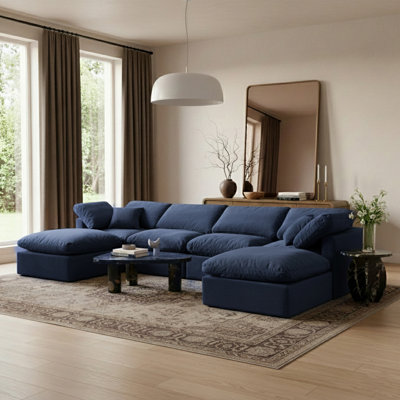 Itala Velvet U-Shaped Sectional Reversible