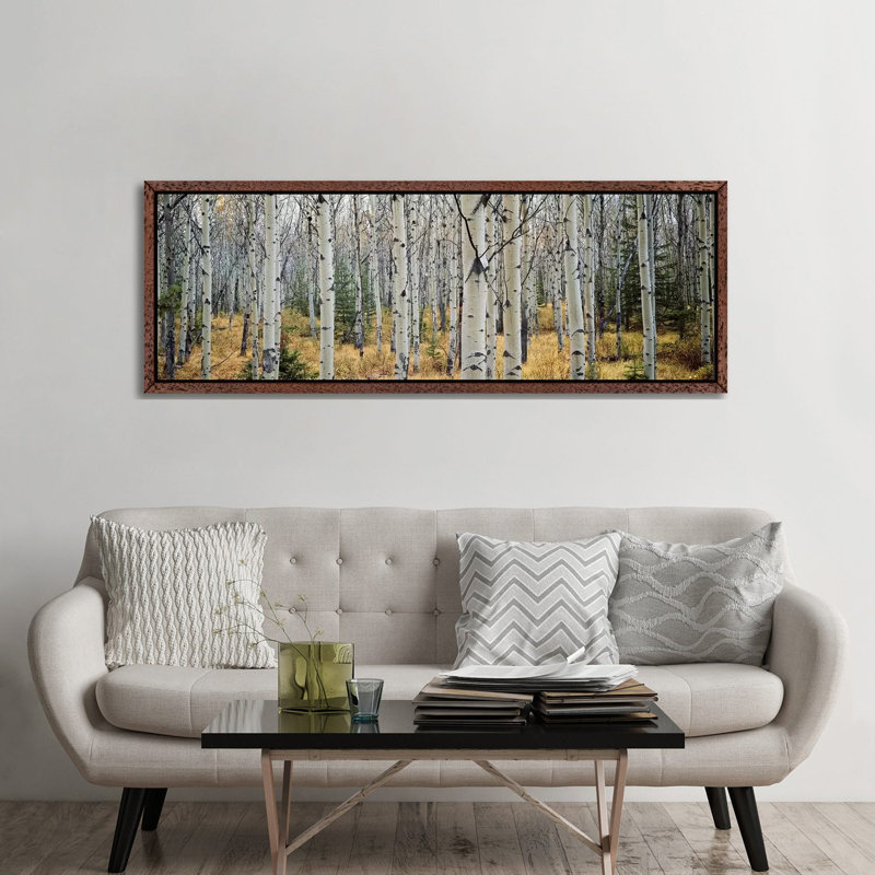 Aspen Trees In A Forest Alberta, Canada by Panoramic Images - Wrapped Canvas Panoramic Print, 182.88 cm H x 60.96 cm W