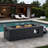 Mgo Propane Outdoor Rectangular Fire Pit With Side Cutout Handles, Steel Burner, Adjustable Flame Control, Lava Rocks And Rain Cover-1545773316