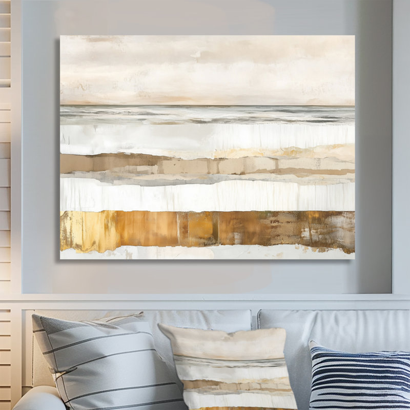 Ocean Canvas Decor, Abstract Coastal Waves, Abstract Wave Wall Art, H 16 po x l 32 po, Toile tendue