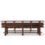 Vintage 111" Elm Wood Bench with Tiered Backrest