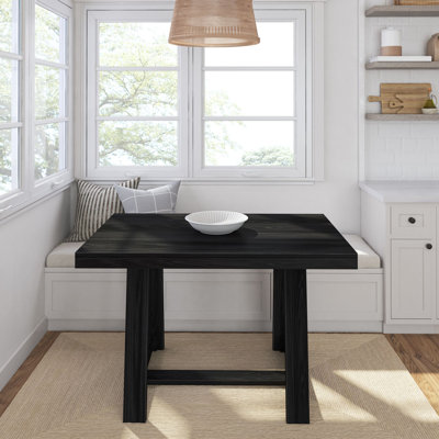 Classic Rectangular Dining Room Table (48in / 1220mm), Black Wirebrush