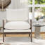 Fauteuil Mid-Century moderne en velours, blanc-1822312446