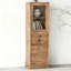 Verre brun + vitrines en bois massif
