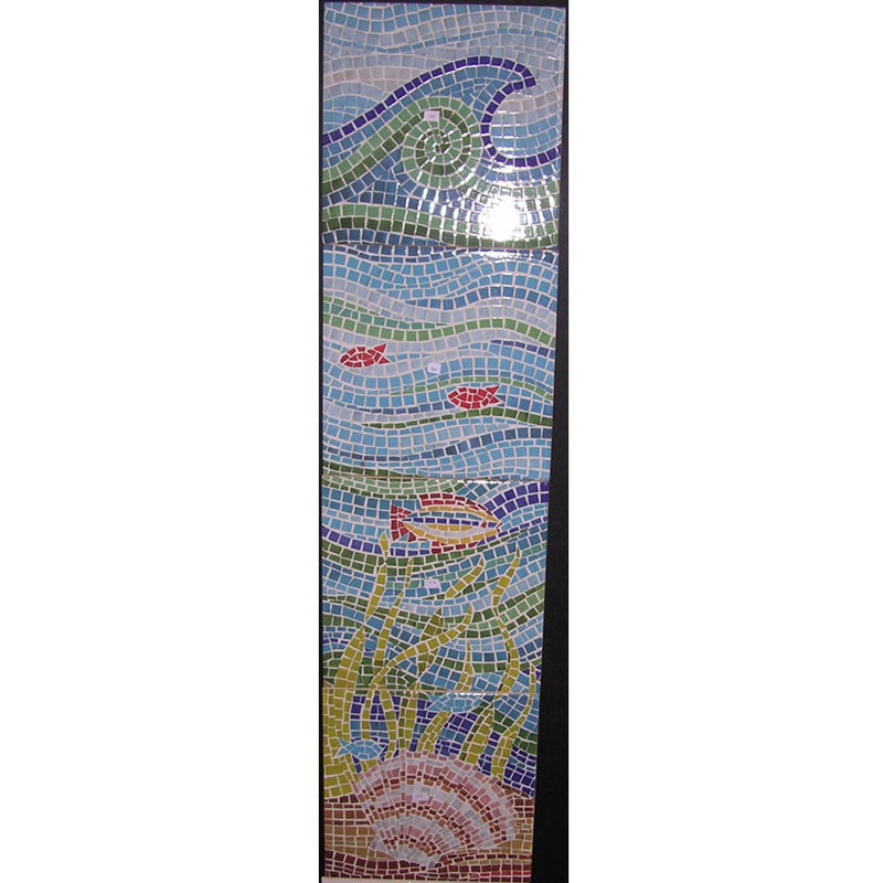 Tuile de peinture décorative en céramique 8 po x 32 po bleu