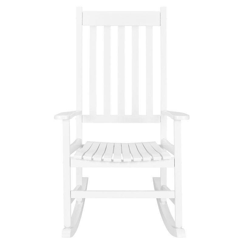 Chaise berçante d'extérieur en bois massif Bello, Blanc