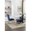 Structure en bois d'hévéa, chaise ergonomique solide en chenille de polyester, bleu foncé, ensemble de 2-890577119