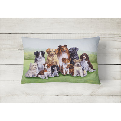  Springtime Dogs Indoor/Outdoor Throw Pillow