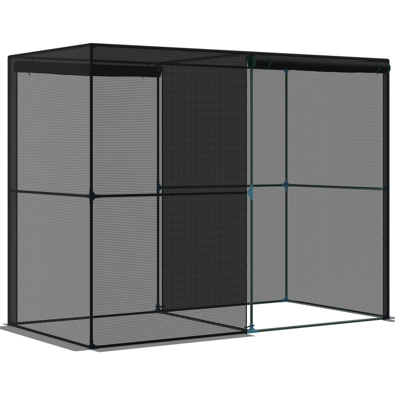 Tente de protection des plantes avec portes à fermeture à glissière pour jardin potager, cour arrière, noir 4 pi x 8 pi Outsunny